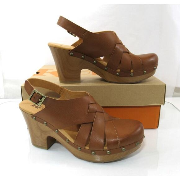 Women's Korks Wynne Platform Clog heeled Sandals Comfort Tan Size 9 - Picture 3 of 7